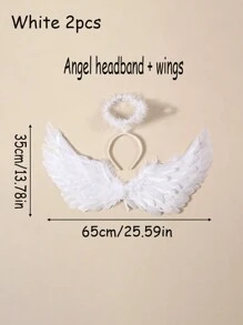 2PCS Halloween Angel Wings/Demonic Wings Set, Feather Props, Suitable For Party Decoration, Dance Events, Performances, Fashion Magazine Shoots, Model Parades And Various Holiday Role-Playing Props (Made Of Natural Feathers)