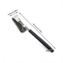 1pc Durable BBQ Grill Cleaning Brush With Stainless Steel Long Handle, Reusable And Safe, The Perfect Gift For Me - Oven Cleaning Brush - View 2