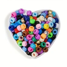 100pcs 6x9mm Rainbow Pony Beads Big Hole Beads Perfect For Bracelets DIY Kandi Jewelry Making Hand Crafts Hair Beads Jewelry Making Accessories