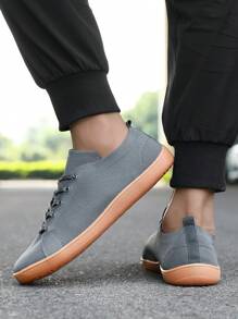 Zapatillas deportivas para pies anchos y cómodos de hombre con malla transpirable, suela plana y puntera ancha, antideslizantes y resistentes al desgaste, ideales para pies con sobrepeso o gordos en verano - Gris Oscuro - Ver 5
