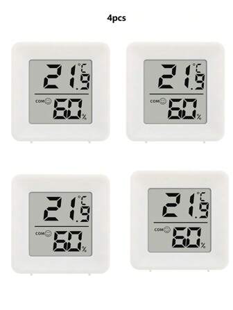 1/4 stuks Mimi digitale hygrometer binnenthermometer kamerthermometer en vochtigheidsmeter met temperatuurvochtigheidsmonitor voor kas, tuin, kelder