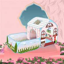 Tente de jeu pour garçons et filles, avec toit et rideau de porte, maison de tente de jeu pop-up villa pour enfants en bas âge, utilisable en intérieur et en extérieur, pliable, portable, rose et adapté aux enfants de 3 à 6 ans