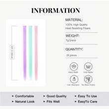 24pcs Colored Clip-In Hair Extensions, Multi-Color Party Selected Synthetic Hair Clips, Colorful Party Hair Accessories For Girls And Women, 22 Inches (About 55.9 Cm) - Baby Pink - View 4