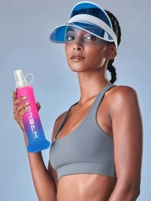 WRELS 1 szt. 250 ml/500 ml Ulepszony Nowy gradient kolorów Składany Sport Miękka butelka na wodę Fitness Jazda na rowerze Bieganie Łatwy do przenoszenia Silikonowy bidon z ustnikiem - Różowy - Zobacz 7