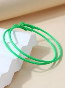 1 par de aros de aro de color fluorescente simple y de moda personalizados para mujeres