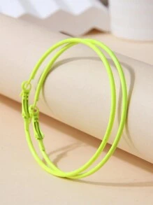1 par de aros de aro de color fluorescente simple y de moda personalizados para mujeres