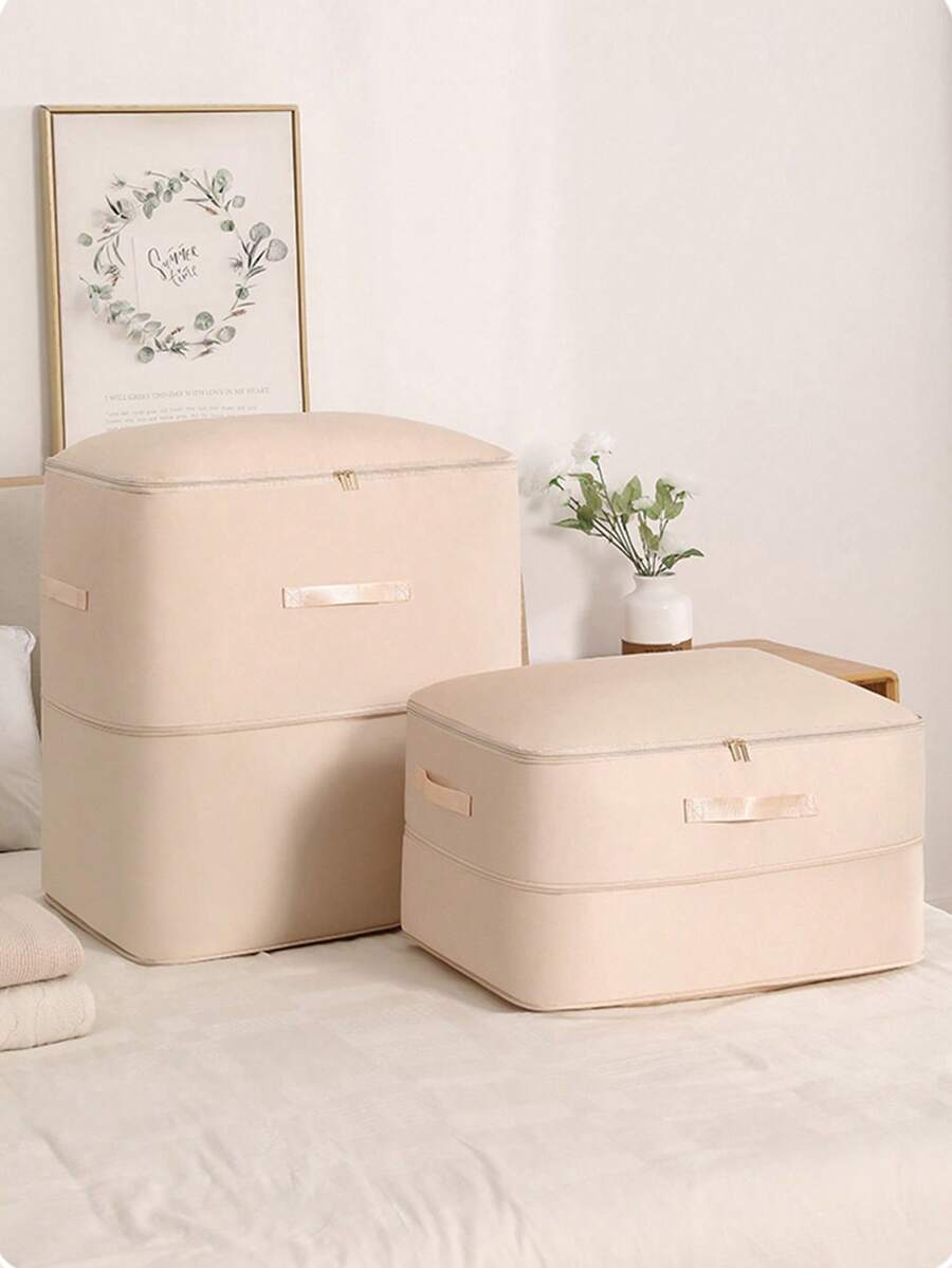 1 Túi vải chống bụi có thể nén và giãn nở đựng quần áo và chăn (Màu trơn) Trang trí mùa thu Trang trí lễ hội Trang trí phòng Trang trí nhà Trang trí mùa thu Trang trí phòng ngủ - Màu be - Xem 1