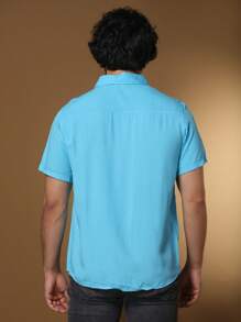 Men Shirts - 淺藍色 - 查看 3