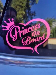 1pc Baby Cartoon Car PVC Self-Adhesive Car Sticker - Pink - View 1