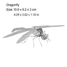1pc Stainless Steel 3D DIY Puzzle Model Of Dragonfly & Praying Mantis, Metal Puzzle For Car Interior, Desk Decoration,3d Puzzle,Puzzle,Metal Puzzle,3d Puzzle,Puzzle,Metal Puzzle
