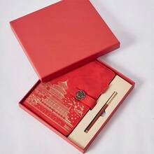 A5 Business Notebook Gift Box Set, Chinese Style Notepad For College Students, Magnetic Buckle Notebook, Office Luxury Memo Pad - Multicolor - View 4