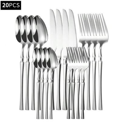 20/30件精致细腰餐具套装（刀、叉、勺）、厨房、圣诞礼物、学校用品
