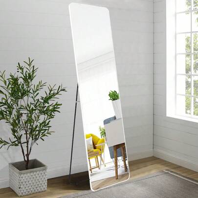 LIVINGANDHOME Living And Home 1 Piece Rectangular Freestanding Hanging Full Length Mirror,Large Leaning Long Mirror,Wall Mounted Full Body Mirror,Floor Mirror For Living Room,Bedroom,Dressing Room(37*147CM)