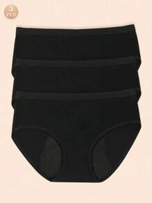 3入組CARER女士柔軟月經重流量吸水防漏內褲 - 黑色 - 查看 7