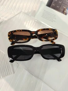 2pcs/Set Couple's Fashionable Sunglasses For Summer, Neon Sci-Fi Style, Non-Mainstream, Jelly Color, Ins Style, Y2k Style, Hip-Hop, Rock, Vintage, Small Square, Reinforced Metal Hinges Boho Sunglasses Sun Glasses Beach Accessories Sun Glasses Sunglasses Shades For Summer Beach Vacation,Outdoor,Travel
