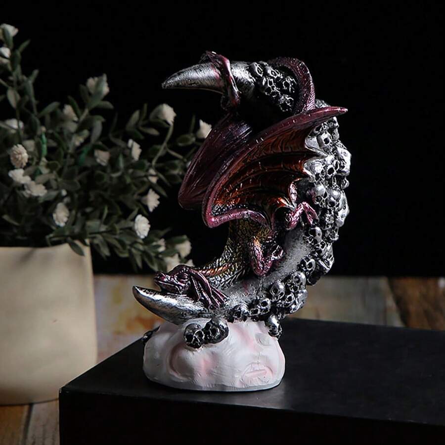 1 Peça Coroa do Dragão à Luz da Lua, Enfeite Decorativo de Resina para Janela, Sala de Estar, Escritório, Estante, Suporte de TV, Porta, Obra de Arte Criativa - preto roxo - Visão 1