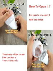 Light Bulb Money Saving Box, Hidden Storage Box With Light Bulb Translucent Cover, Used For Hiding Money, Jewelry, And Small Items, NOT Functional Light Bulb, Only Used As Storage, Random Packaging For Shipping - Multicolor - View 6
