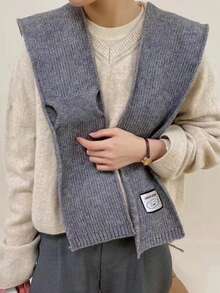 1入四季交叉式女士披肩，實色空調披肩，帶拆卸領襟，時尚多變，適合日常使用，尤其適合校園風格。 - 彩色 - 查看 3