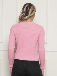 Women Knit Tops - 淺粉色 - 查看 3