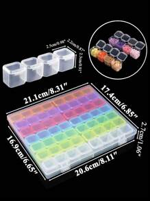 1/2 Pcs 28/56 Grids Clear Painting Storage Box, Fake Nail Storage Box, Nail Art Tool Jewelry Storage Box Empty Clear Nail Art Decoration Plastic Display Case Organizer For Nail Accessory, Earrings, Necklaces Rings Jewelry Beads