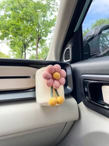 Car Air Vent Storage Bag, Creative Car-Mounted Storage Pouch For Air Conditioning Vents, Multipurpose Organizer For Small Items In Car Interior - Pink - View 1