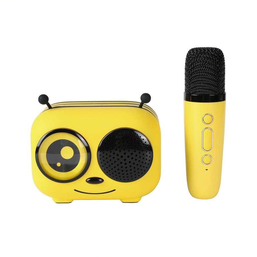 Mini Karaoke Machine ‘Little Bee’ With 1 Wireless Microphone, Portable