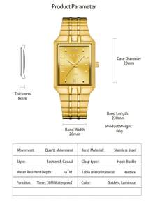 Montre à quartz de marque de luxe KKY pour homme et femme, dorée et résistante à l'eau - Doré - Voir 11