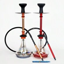 1pc 58cm/22.83inch Aluminum Alloy Hollow Hookah Shisha Pipe With All Accessories - one-size - View 4