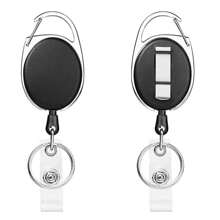 Retractable Keychain - Creative Easy-Pull Carabiner Key Chain, Anti-Lost Nylon Rope Hook, Outdoor Climbing Carabiner Accessories Car Accessories Bag Charm Backpack For School - Black and White - View 1