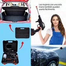 48v Pistola Inalámbrica Hidrolavadora Portátil Batería Litio - Negro - Ver 5