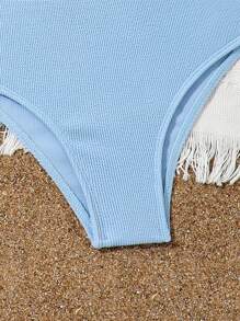 3pcs Girls' Summer Swimsuit Set, Snake Skin Pattern Fabric Bikini With Mesh, Tankini