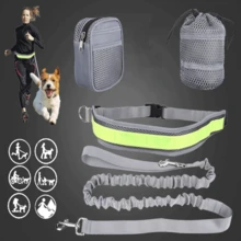 1入組寵物跑步運動牽引套件，腰包配備，多種顏色反光牽引繩和項圈，適用於小型，中型和大型犬隻 - 彩色 - 查看 1