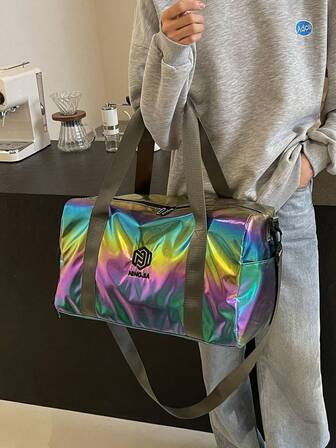 NingJia Colorful Fashion Casual Duffel Bag, Large Capacity One Shoulder Diagonal Fitness Yoga Bag For Students Sports Training