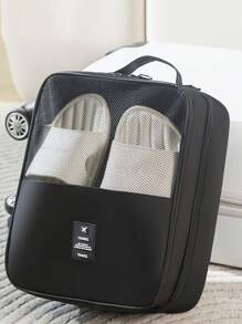 Outdoor Traveling Thick Layered Dust-Proof Portable 3-Compartment Shoe Storage Bag, Convenient Carry - Multicolor - View 11