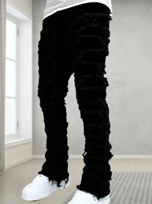 Tween Boy Patched Frayed Casual Jeans