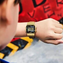 Timex T80 X Unisex Classic Digital Watch Gray Dial Vintage Sport 34mm Watch Gift For Men,Golden TW2U32000 - Gold - View 9