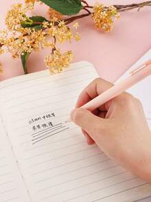 5 piezas de bolígrafos de bola de prensa neutrales con diseño simple de colores Macaron, bolígrafos de firma para la oficina y estudio, creativos bolígrafos de escritura de unicolor para estudiantes, tinta negra - Multicolor - Ver 2