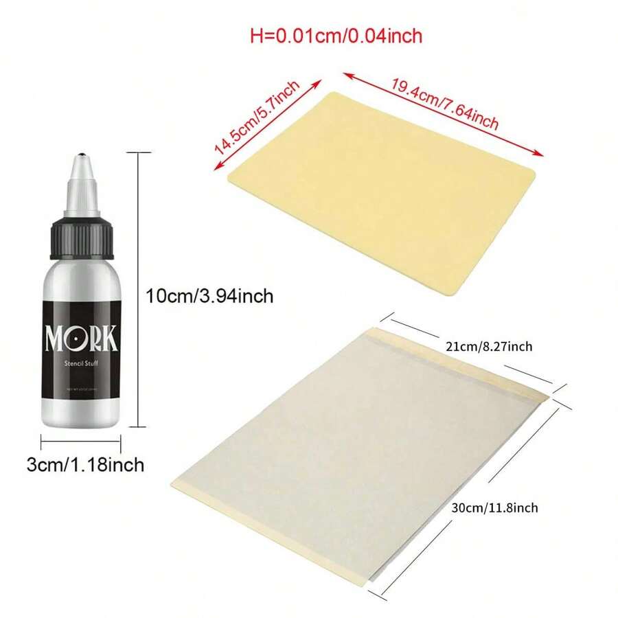 Tattoo Transfer Kit With 1 Bottle Of Transfer Gel, 1 Transfer Paper, 5