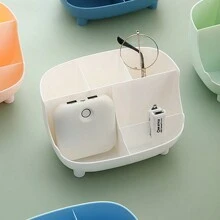 1pc Multi Functional Desktop Storage Box, Dormitory Makeup Box, Stationery Storage Box, Office Pen Holder, Miscellaneous Items Storage Box - Multicolor - View 10