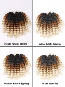 1pc/10pcs Synthetic Ombre Curly Crochet Braiding Hair Extensions, 8/12 Inch Small Curly Short Giant Jumbo Twist Braid Jamaican Bounce Crochet Braiding Hair, Pre-Twisted Short Curly Crochet Braiding Hair, Women Wigs - Multicolor - View 8