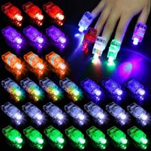 25/50 piezas Luces para dedos LED, linternas de dedos con 7 colores, juguetes de anillo de dedo con batería, mini lámparas para dedos, suministros para fiesta brillan en la oscuridad para rave conciertos (al azar) - Multicolor - Ver 6