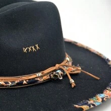 OIERNFE 花卉色彩相配手工製作的休閒復古羊毛女士寬檐泛ama帽，適用於秋冬保暖 - 彩色 - 查看 5