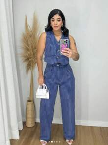 Women Two-Piece Outfits - Màu xanh lam - Xem 2