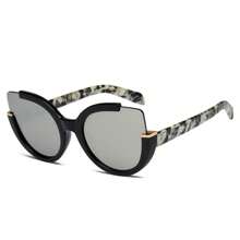 Vogue Eye Sunglasses Cut Women Cat Out Fashion Round Style - 灰色 - 查看 1