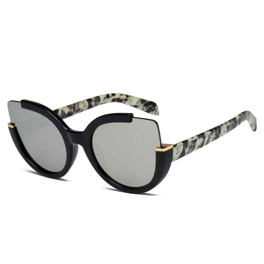 Vogue Eye Sunglasses Cut Women Cat Out Fashion Round Style - 灰色 - 查看 1