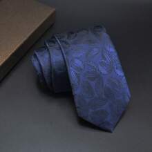 1pc Men's Handmade Navy Blue And Coffee Color Necktie, Suitable For Wedding, Business And Daily Use - Multicolor - View 21