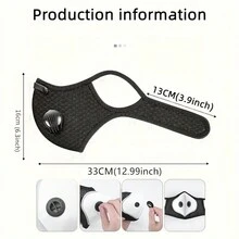 Half Face Reusable Activated Carbon Dustproof Respirator Good Quality Outdoor Motorcycle Riding Dust Mask Ski Mask - Black - View 4