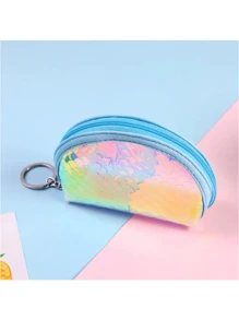 1pc Women's Mini Cute Transparent PVC Coin Purse With Keychain, Convenient Portable Change Pouch - Multicolor - View 8