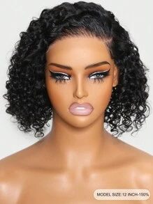 UNice Wigs 7x5 Bye Bye Knots Lace Wig Side Part Short Pixie Curly Bob Wig Wear Go Pre Cut Pre Bleached Glueless Wig For Women Human Hair Lace Closure Wig Unice Hair