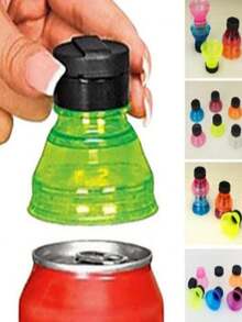 6 Cái Nắp lon, Nắp chai Pop Can có thể tái sử dụng cho Soda Đồ uống có ga Bia Nước tăng lực Nước ép Seltzer, Phụ kiện tiệc dã ngoại trên bãi biển, Giao hàng ngẫu nhiên màu sắc - Nhiều màu - Xem 5